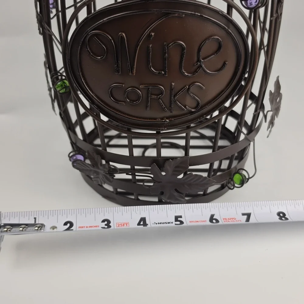 Wine Barrel Cork Cage Metal Grapevine Beaded Holder Epic Products New With Tags